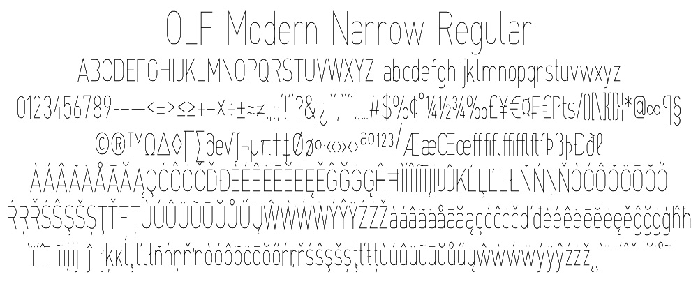 OLF Modern Narrow Regular - Click Image to Close
