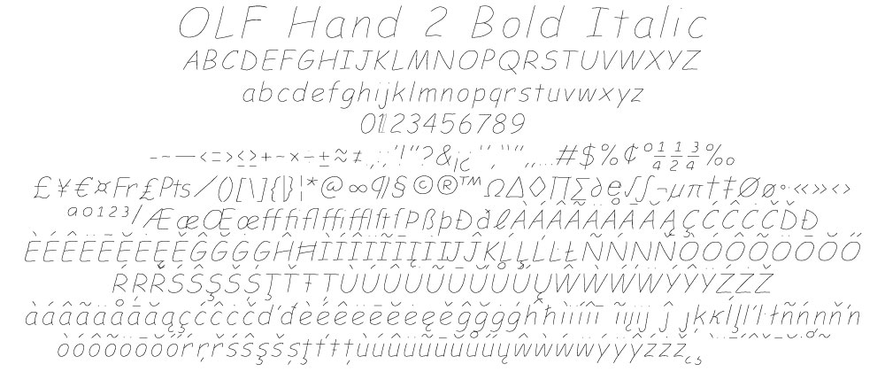 OLF Hand 2 Bold Italic - Click Image to Close