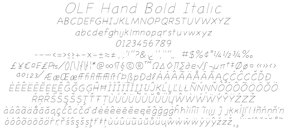 OLF Hand Bold Italic - Click Image to Close