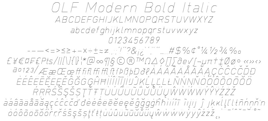 OLF Modern Bold Italic - Click Image to Close