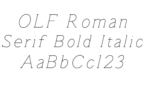 OLF Roman Serif Bold Italic