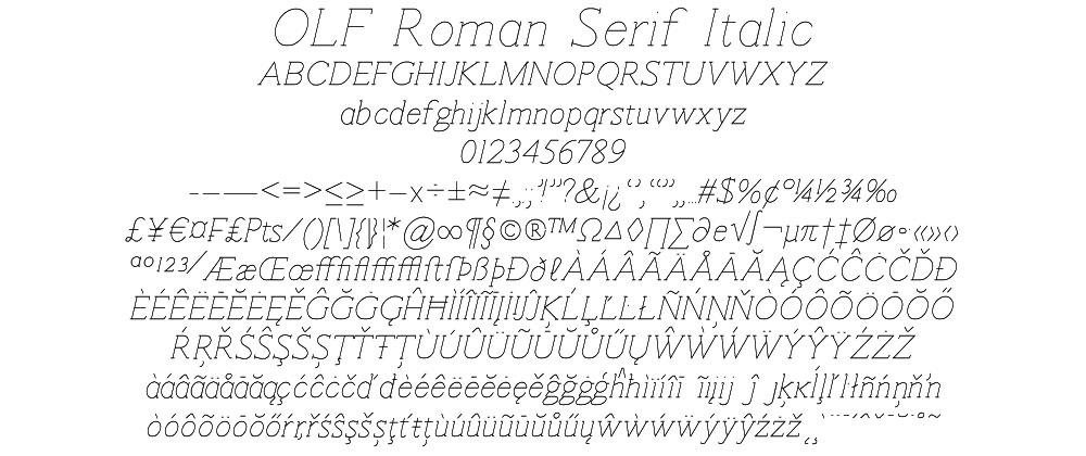 OLF Roman Serif Italic - Click Image to Close
