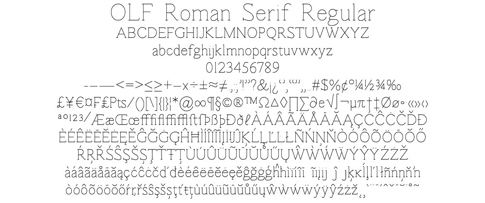 OLF Roman Serif Regular - Click Image to Close
