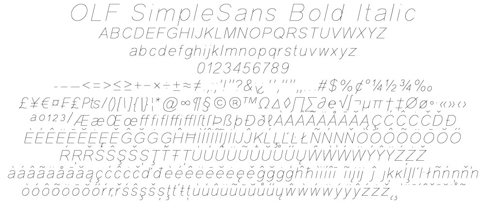 OLF Simple Sans Bold Italic - Click Image to Close