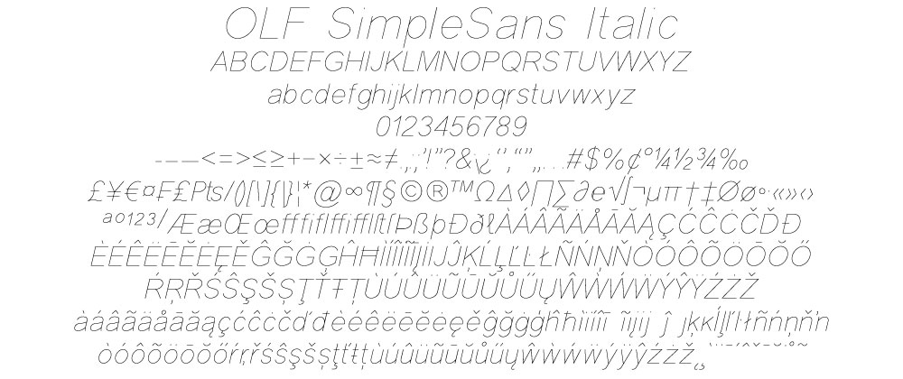 OLF Simple Sans Italic - Click Image to Close