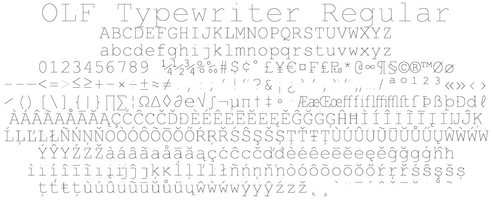 OLF Typewriter Regular - Click Image to Close