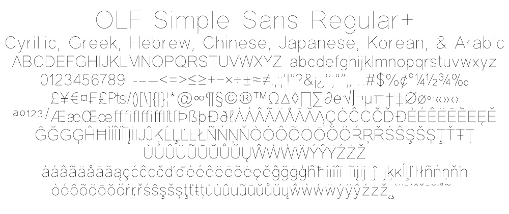 OLF Simple Sans CJK OC - Chinese, Japanese, Korean, Arabic, more - Click Image to Close