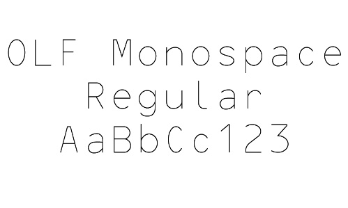 OLF Monospace Regular - Click Image to Close