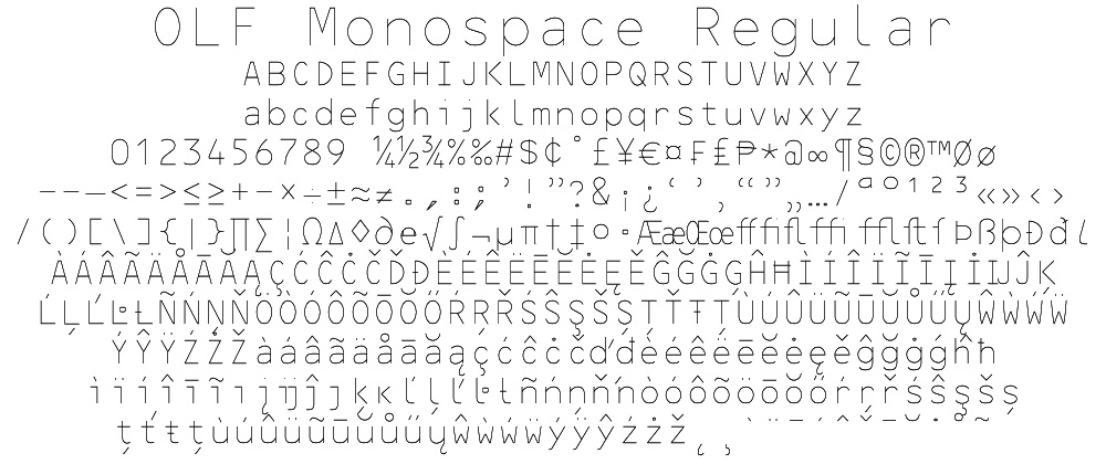 OLF Monospace Regular - Click Image to Close