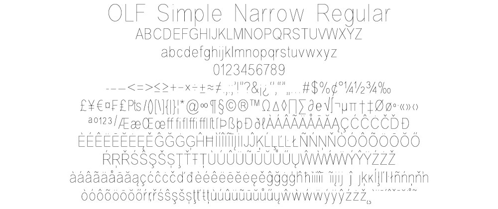 Simple Narrow Regular - Click Image to Close