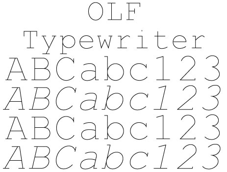 OLF Typewriter Family