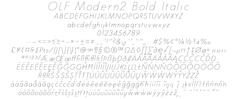 OLF Modern 2 Bold Italic - Click Image to Close