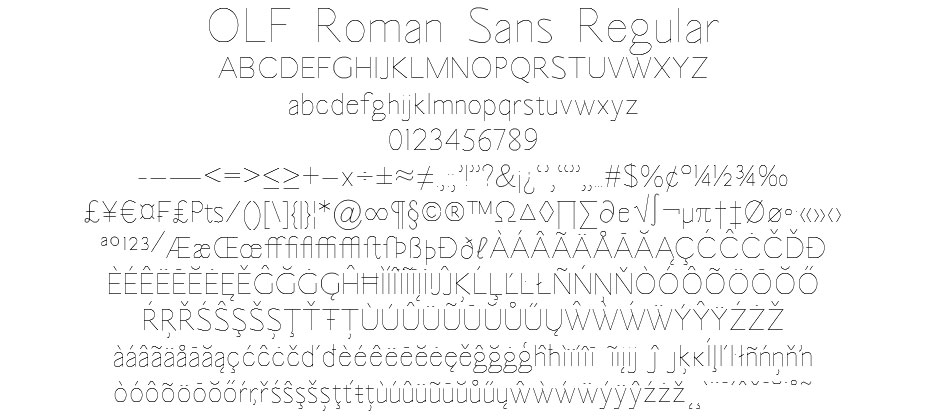 OLF Roman Sans Regular - Click Image to Close