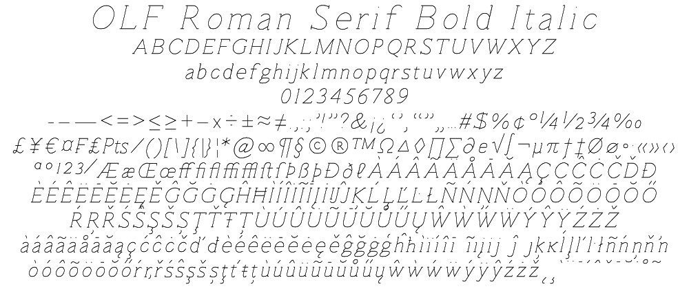 OLF Roman Serif Bold Italic