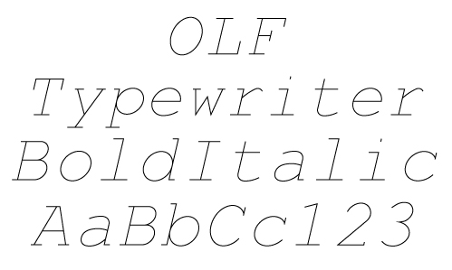 OLF Typewriter Bold Italic