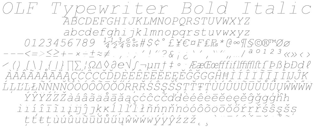 OLF Typewriter Bold Italic - Click Image to Close