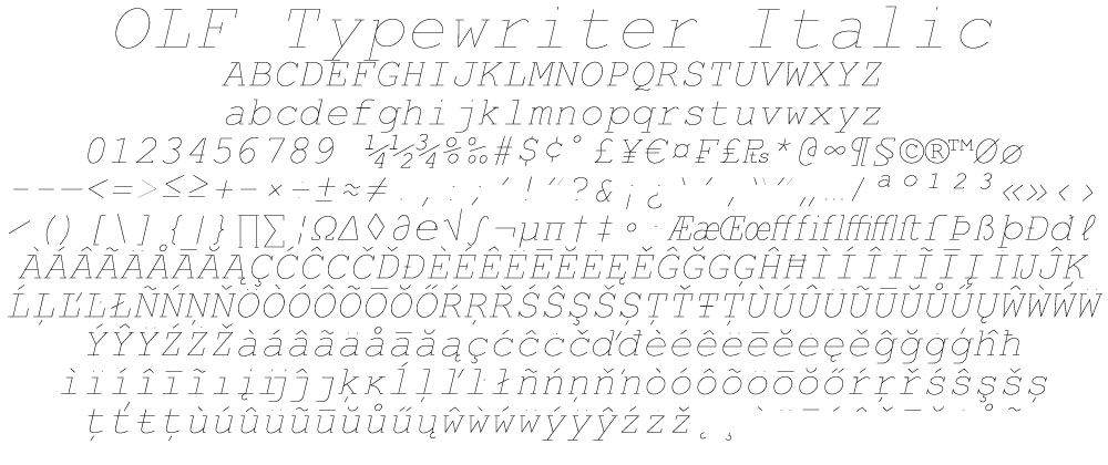 OLF Typewriter Italic - Click Image to Close